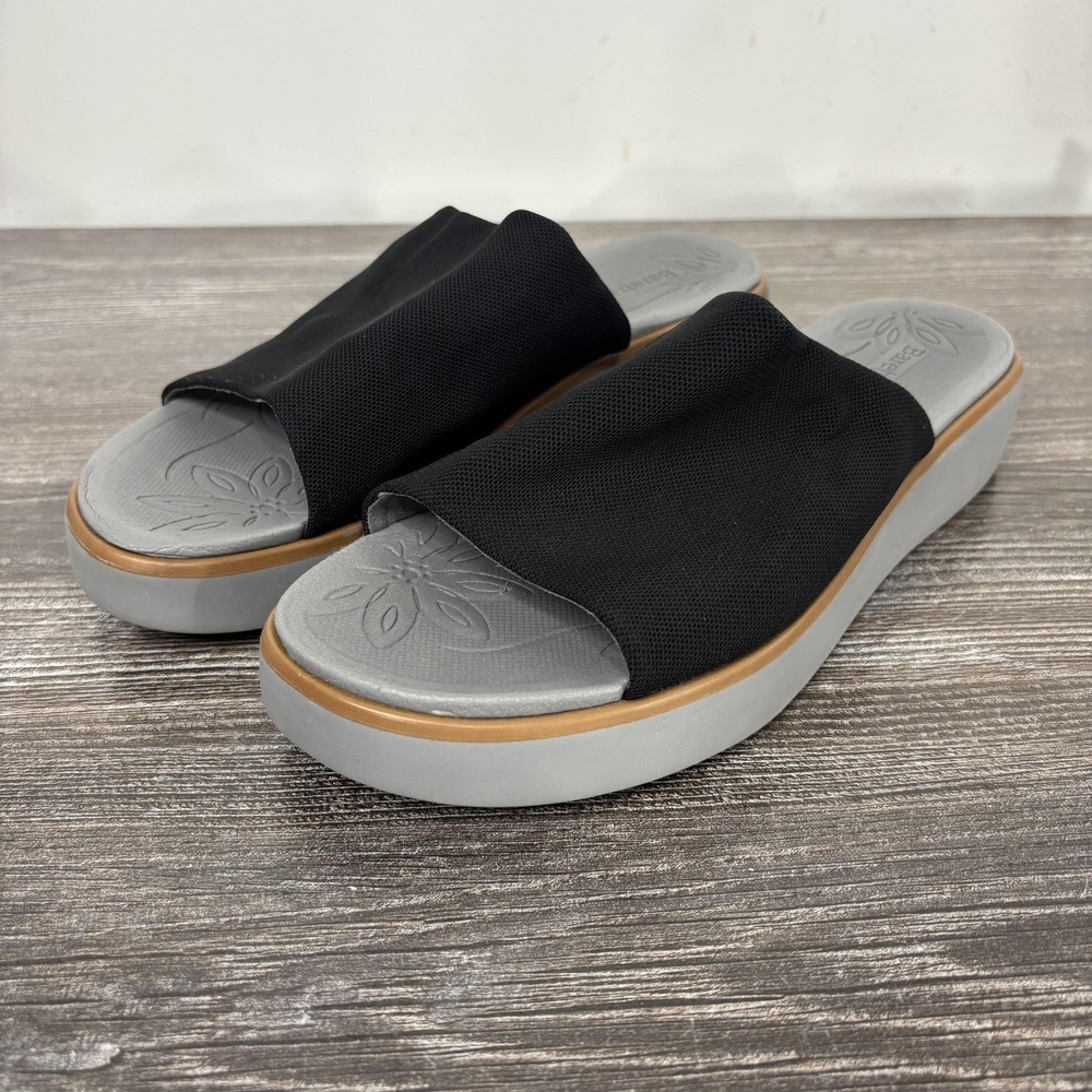 Baretraps Annas Slide Sandal Shoes Womens Size 8M Black‎ Wedge Slip On Comfort